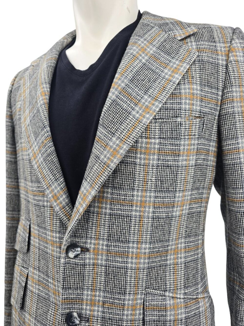Vintage  70's JCPenney Mens Glen Plaid Wool Two Piece Suit, 40R